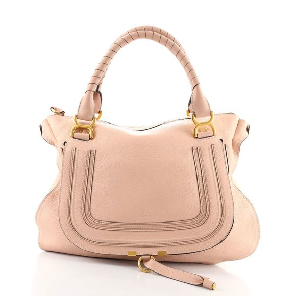 Chloe Handbags - Chloe Marcie Shoulder Bag Leather Large Pink